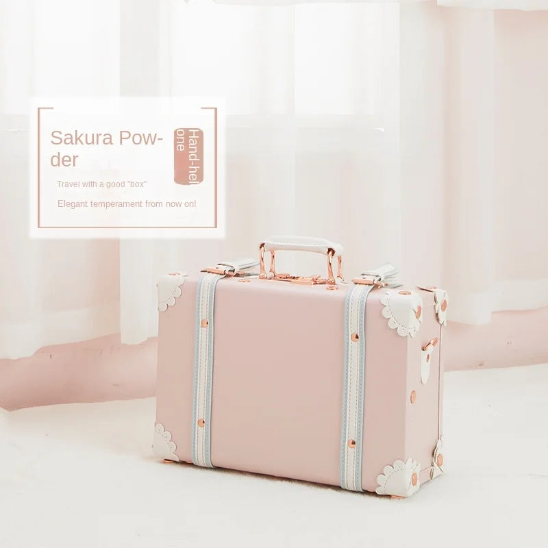 13/16/18 Inch Vintage Cosmetic Case Mini Carry-on Luggage Suitcase PU Lightweight Ready Bag Handbag Password Lock Makeup Box