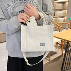 Corduroy Crossbody Tote Bag
