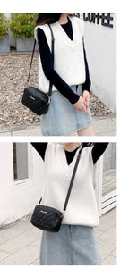 2025 tassel women's small crossbody bag trend diamond grid embroidery camera women's shoulder bag fashion chain crossbody bag