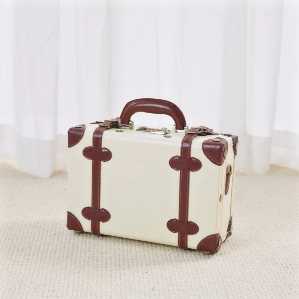 13/16/18 Inch Vintage Cosmetic Case Mini Carry-on Luggage Suitcase PU Lightweight Ready Bag Handbag Password Lock Makeup Box