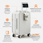 Mixi New Aluminum Frame Suitcase Carry On Rolling Luggage with USB Port Boarding Cabin Cup and Phone Holder 20 24 Inch