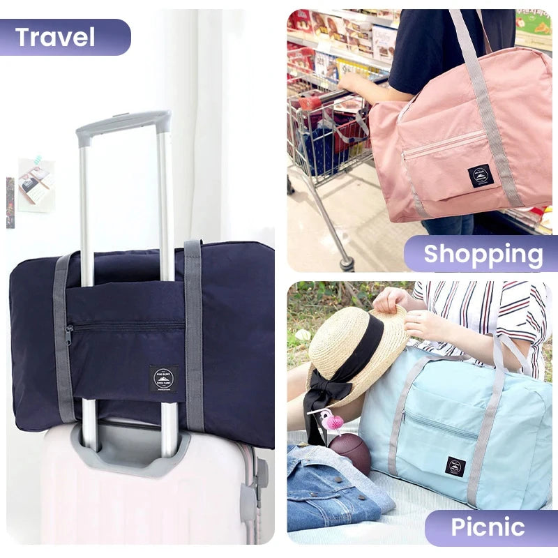 Foldable Travel Duffel Bag - Lightweight / Weekender