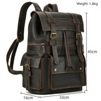 Newsbirds men's leather backpack retro luxury fashion style bagpack travel bag backpack school bag for man leather daypack men