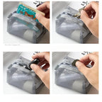Multipurpose Breathable Square Mesh Storage Pouch Lightweight Mini Wash Bag Mini Zipper Coin Purse Large Capacity Coin Purse