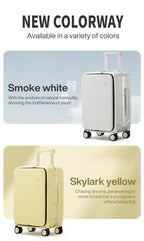 Mixi New Aluminum Frame Suitcase Carry On Rolling Luggage with USB Port Boarding Cabin Cup and Phone Holder 20 24 Inch