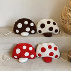 Cartoon Mushroom Girls Plush Shoulder Bags Cute Baby Kids Faux Lamb Wool Crossbody Bag Winter Boys Soft Handbags Coin Purse