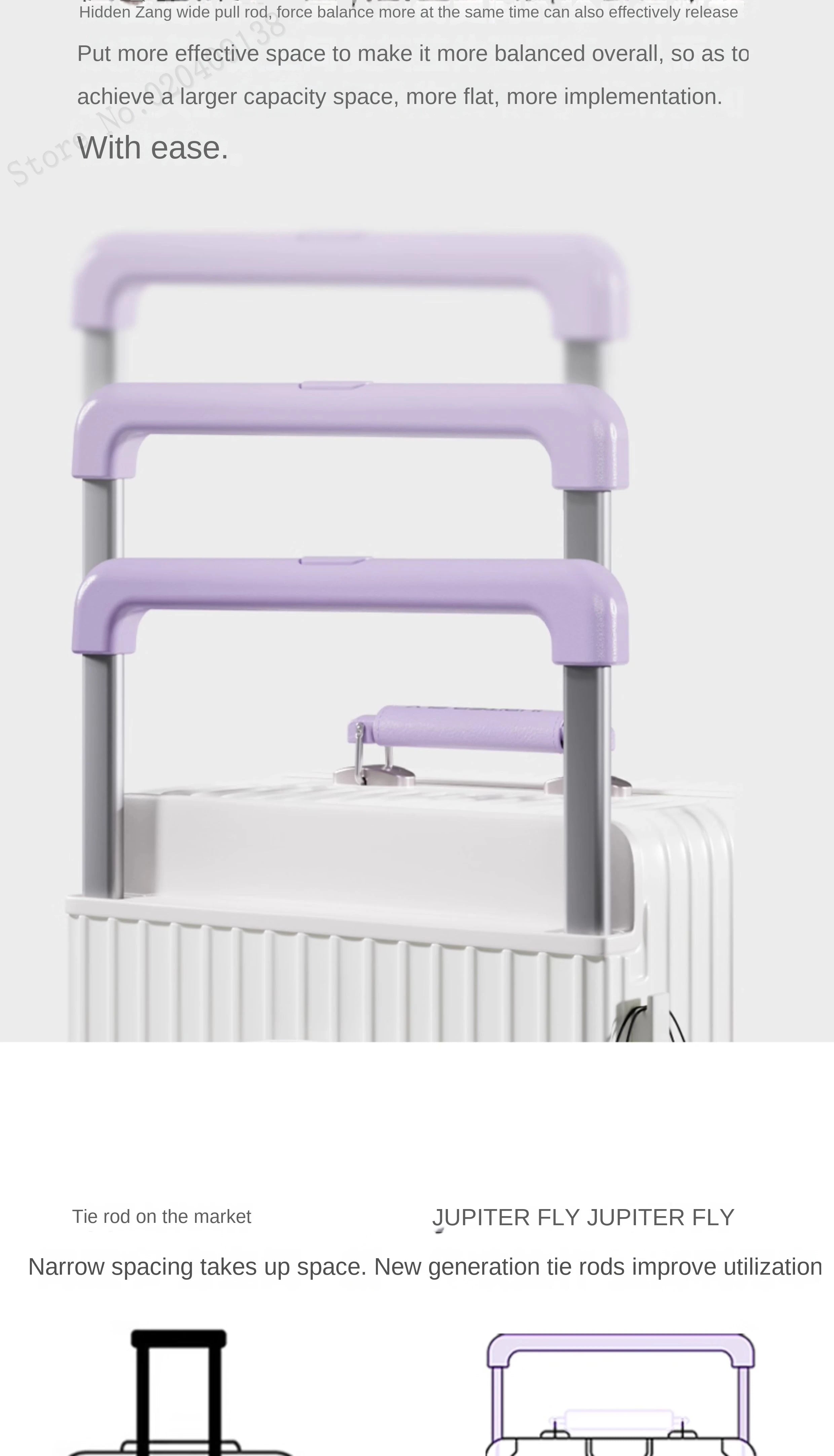 New Luggage 20 inch Carry-on Suitcase Side Opening Travel Suitcase Aluminum Frame Trolley Case 30 inch Large Capacity Luggage