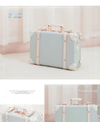 13/16/18 Inch Vintage Cosmetic Case Mini Carry-on Luggage Suitcase PU Lightweight Ready Bag Handbag Password Lock Makeup Box