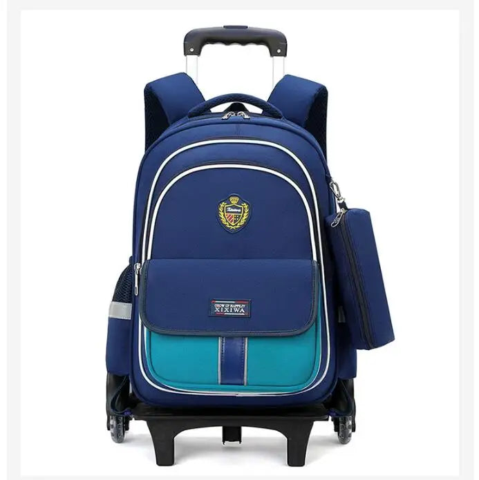 School Rolling Backpack for Girls Trolley School Bags Backpack with Wheels Carry-on Travel Luggage with Handbag Toddler Bags