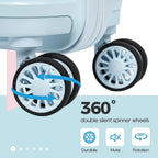 Melalenia 3-Piece Carry-on Luggage Set PP Material Suitcase with Spinner Wheels Hardside TSA Lock