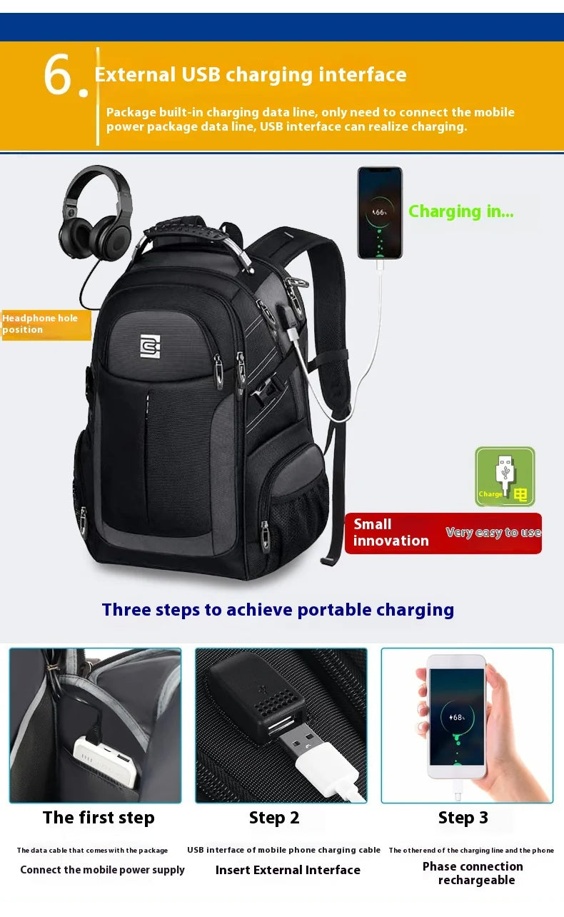 BrunoCavalli Men's Laptop Backpacks For 17 Inch Fashion Women Travel Bag Waterproof School Backpack Large Capacity Men Bagpack