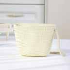 Girl's Zipper Flower Straw Bag (Handmade)