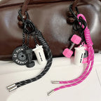 Hand-Woven Fitness Keychain Mini Dumbbell Anti-Lost Gym Lover Key chain DIY Trinket Nylon Rope Pendant Fitness Enthusiast