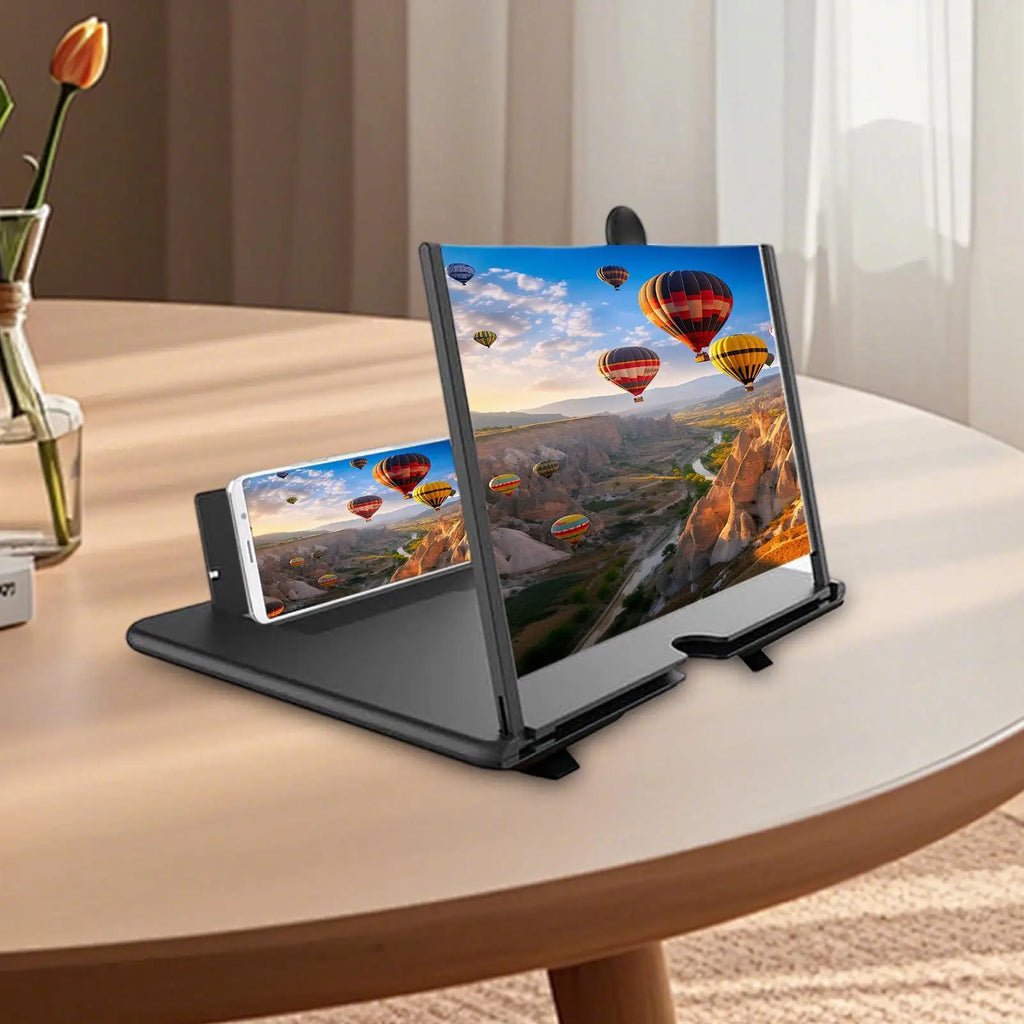3D HD Phone Screen Magnifier Desktop Mobile Amplifier Stand for Seniors Video Movie Watching Home Travel Party Use
