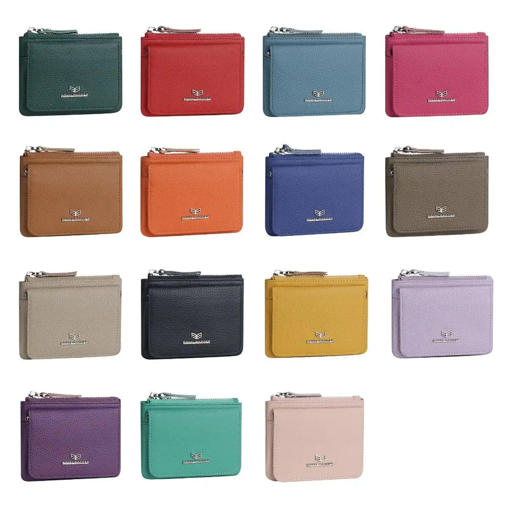 Royal Bagger Genuine Leather Women's Coin Purse Woman card holder wallet RFID Blocking Small Wallet Casual Zipper Change Pouch