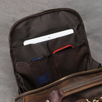 Newsbirds men's leather backpack retro luxury fashion style bagpack travel bag backpack school bag for man leather daypack men