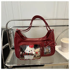 Y2k Harajuku Shoulder Bag Women Korean Transparent Ita Bag School Crossbody Bag Female Japanese Designer Preppy Handbag Purse