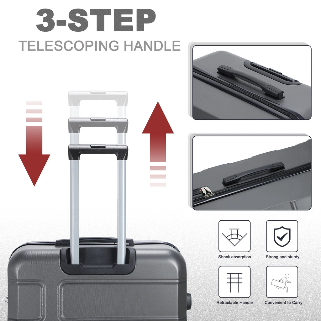 3-Piece Luggage Set with Spinner Wheels and TSA Lock (20/24/28)