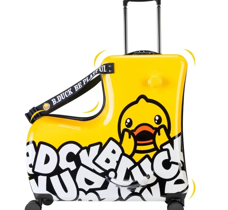 Travel kids luggage cartoon Riding trolley case children's riding suitcase can sit and ride rolling luggage gift travel bags