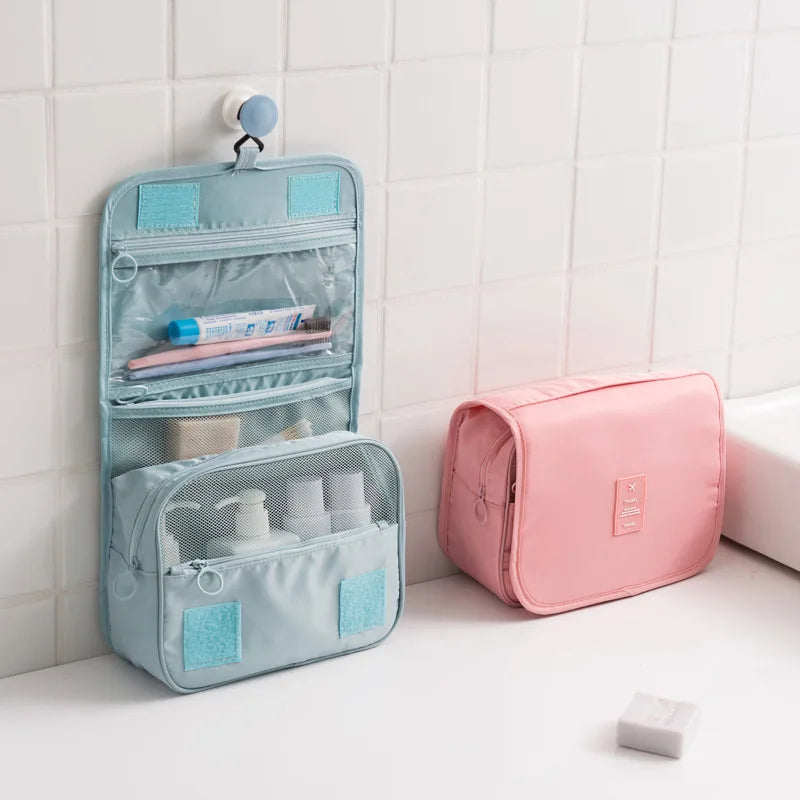 Travel Makeup Bag Waterproof Toiletries Organizer High Quality Women Neceser Bathroom Hook Wash Pouch Hook Makeup Storage Bag