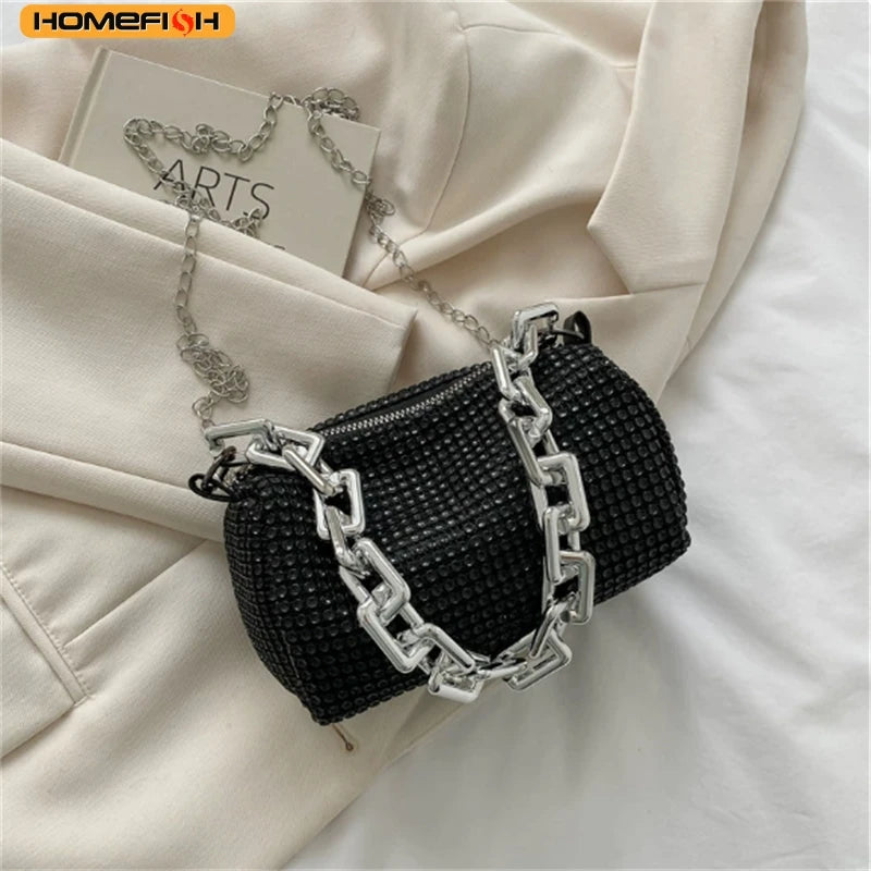 Bucket / Mini Crossbody Bag with Chain