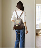 Luxury Women Genuine Leather Backpack Casual Ladies Shoulder Bag Fashion Large Capacity Travel Female Quality Cowhide Knapsack