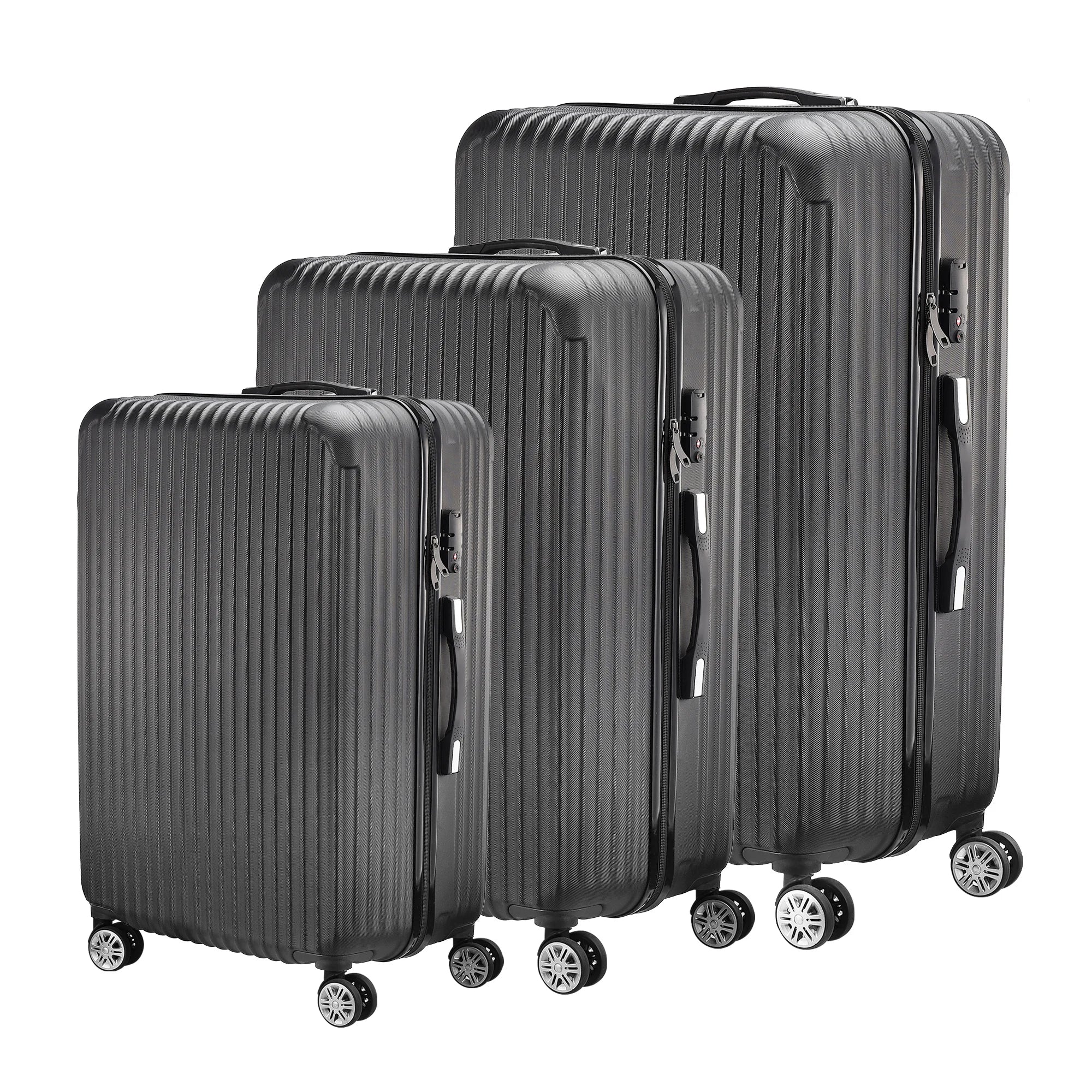 Roshanda 3-Piece Luggage Set Suitcase set 20 "24" 28 "ABS hard shell travel luggage set 4 Universal Swivel quiet Wheels
