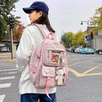 Cute Women Backpacks Waterproof Multi-Pocket Nylon School Backpack for Student Female Girls Kawaii Laptop Book Pack Mochilas