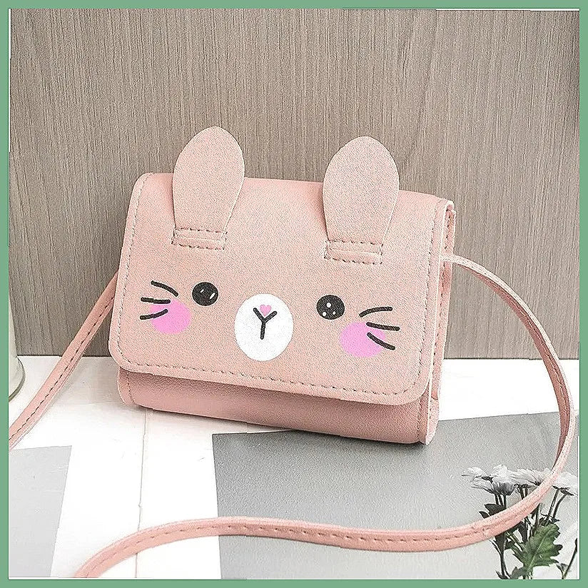 Kids Mini Handbag, Cute PU Shoulder Bag for Girls, Princess Coin Purse Wallet for Baby