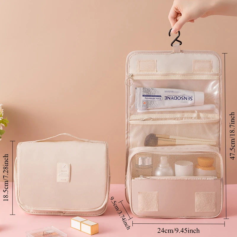 Travel Makeup Bag Waterproof Toiletries Organizer High Quality Women Neceser Bathroom Hook Wash Pouch Hook Makeup Storage Bag