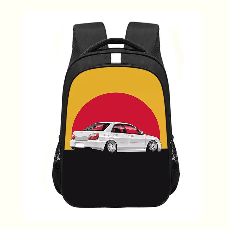 Japan JDM Racing Car Print Backpack Engine Turbo Women Men Rucksack Children School Bags for Teenager Laptop Backpack Travel Bag