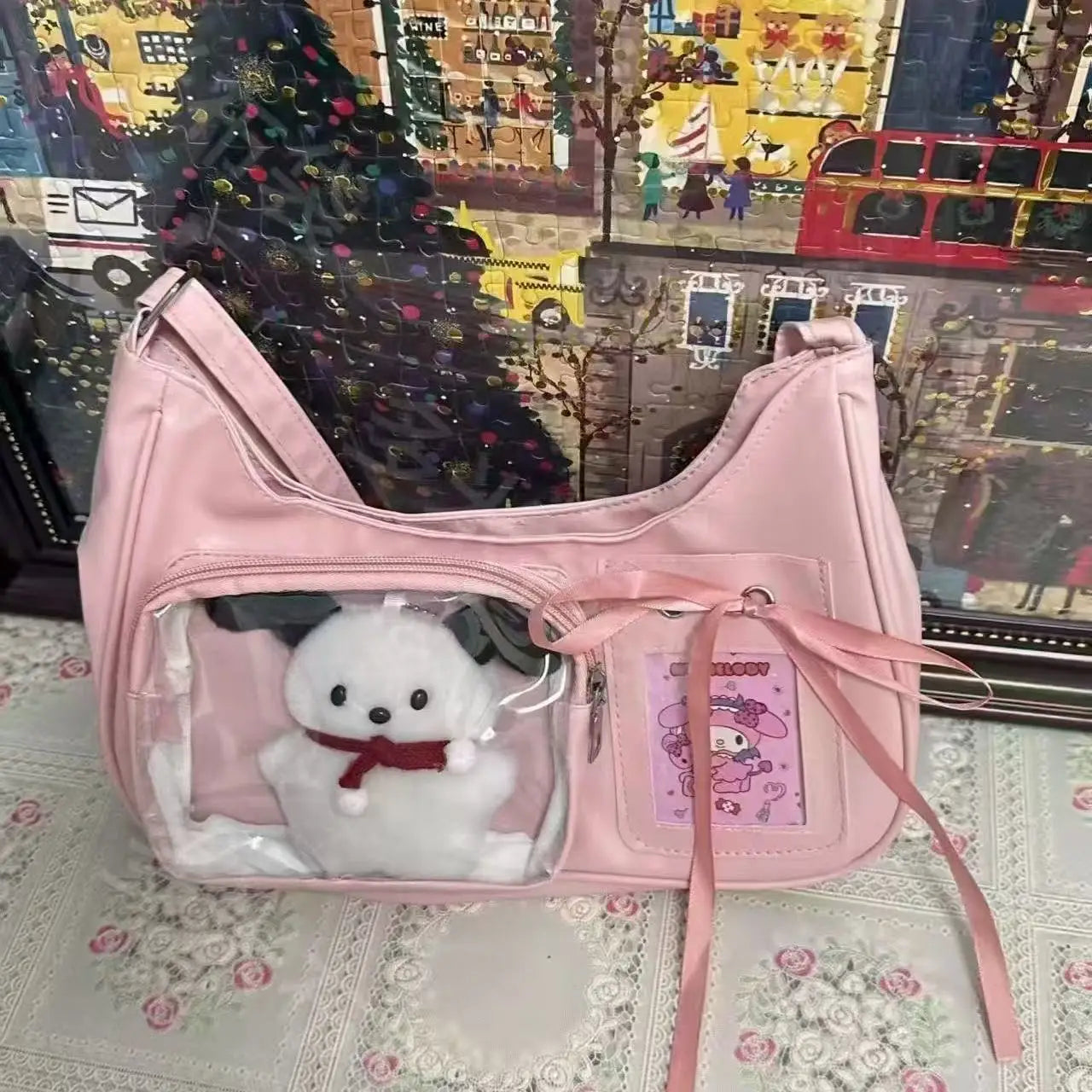 Y2k Harajuku Shoulder Bag Women Korean Transparent Ita Bag School Crossbody Bag Female Japanese Designer Preppy Handbag Purse