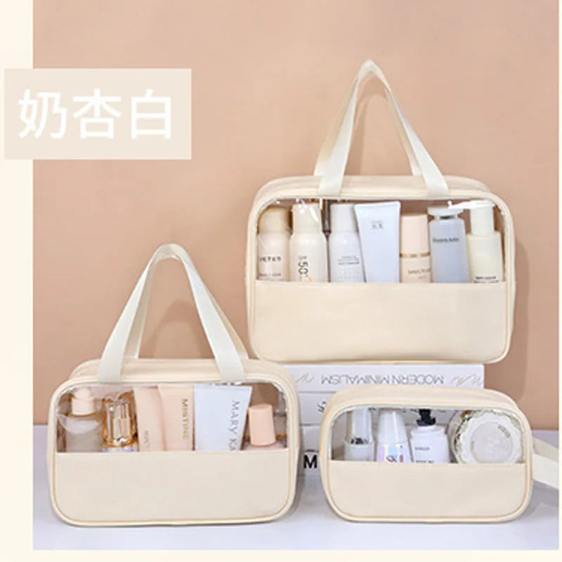 Portable Travel Cosmetic Bag Women Transparent Makeup Bag Large-Capacity Bath Wash Bags Multifunction Waterproof Storage Case