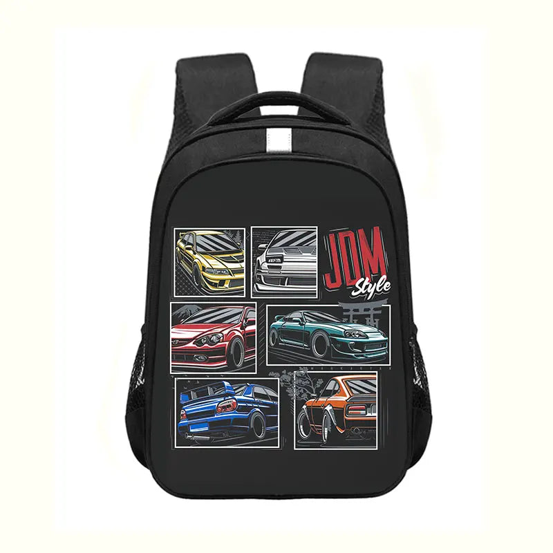 Japan JDM Racing Car Print Backpack Engine Turbo Women Men Rucksack Children School Bags for Teenager Laptop Backpack Travel Bag