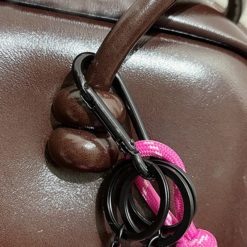 Hand-Woven Fitness Keychain Mini Dumbbell Anti-Lost Gym Lover Key chain DIY Trinket Nylon Rope Pendant Fitness Enthusiast