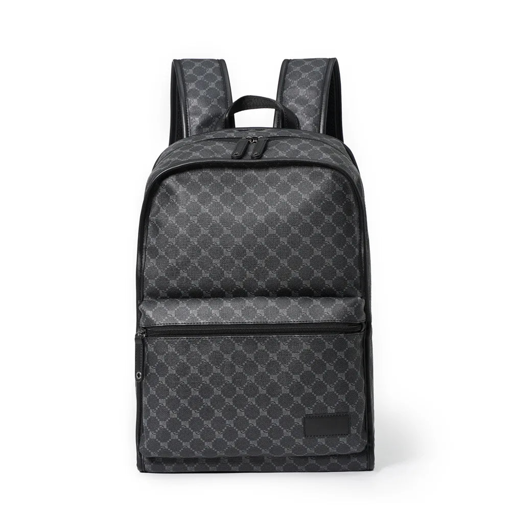Luxury Floral Print Backpack Men Fashion Design Men's Backpacks Large-capacity Travel Bags PU Leather Backpack Male Schoolbag