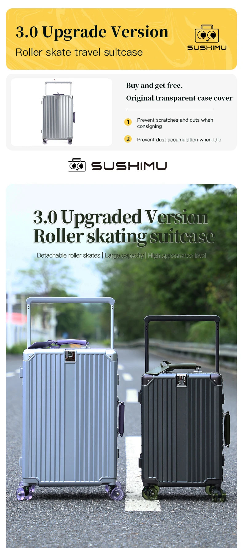 Women's Wide-Tube Telescopic Handle Luggage 2025 New Style 20-inch Carry-On Suitcase