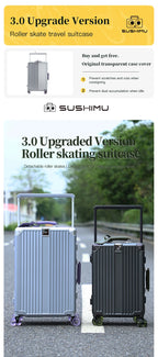 Women's Wide-Tube Telescopic Handle Luggage 2025 New Style 20-inch Carry-On Suitcase