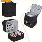 HOMEFISH Portable Double-layer Nail Polish Storage Bag Organizer Travel Essential Oil Storage Box Multi-function Storage Bag