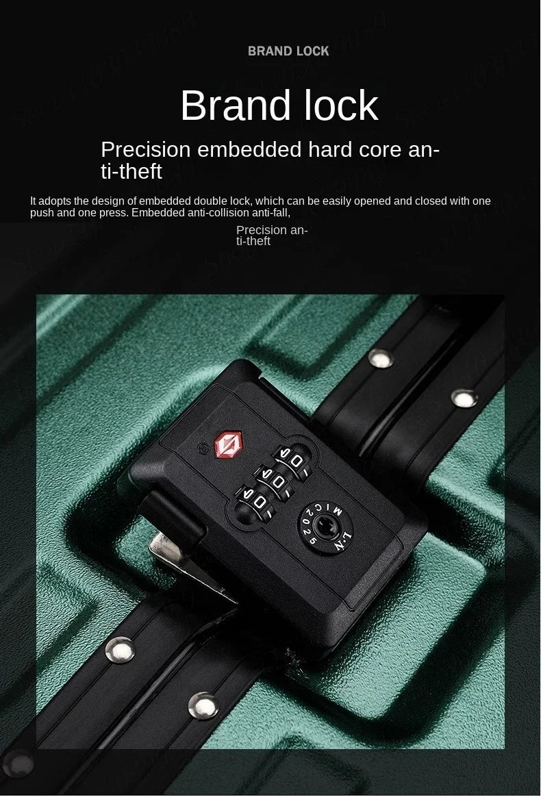 Aluminum Frame Suitcase Super Silent Combination Lock Boarding Rolling Luggage Fashion New Trolley Case 20/22/24/28 Inch