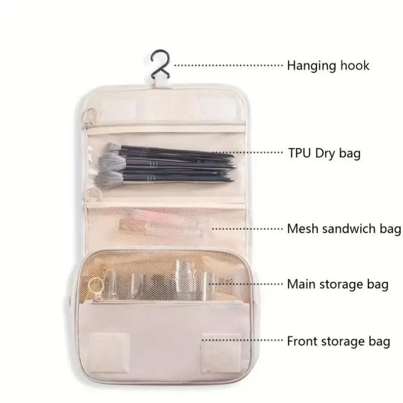 Travel Makeup Bag Waterproof Toiletries Organizer High Quality Women Neceser Bathroom Hook Wash Pouch Hook Makeup Storage Bag