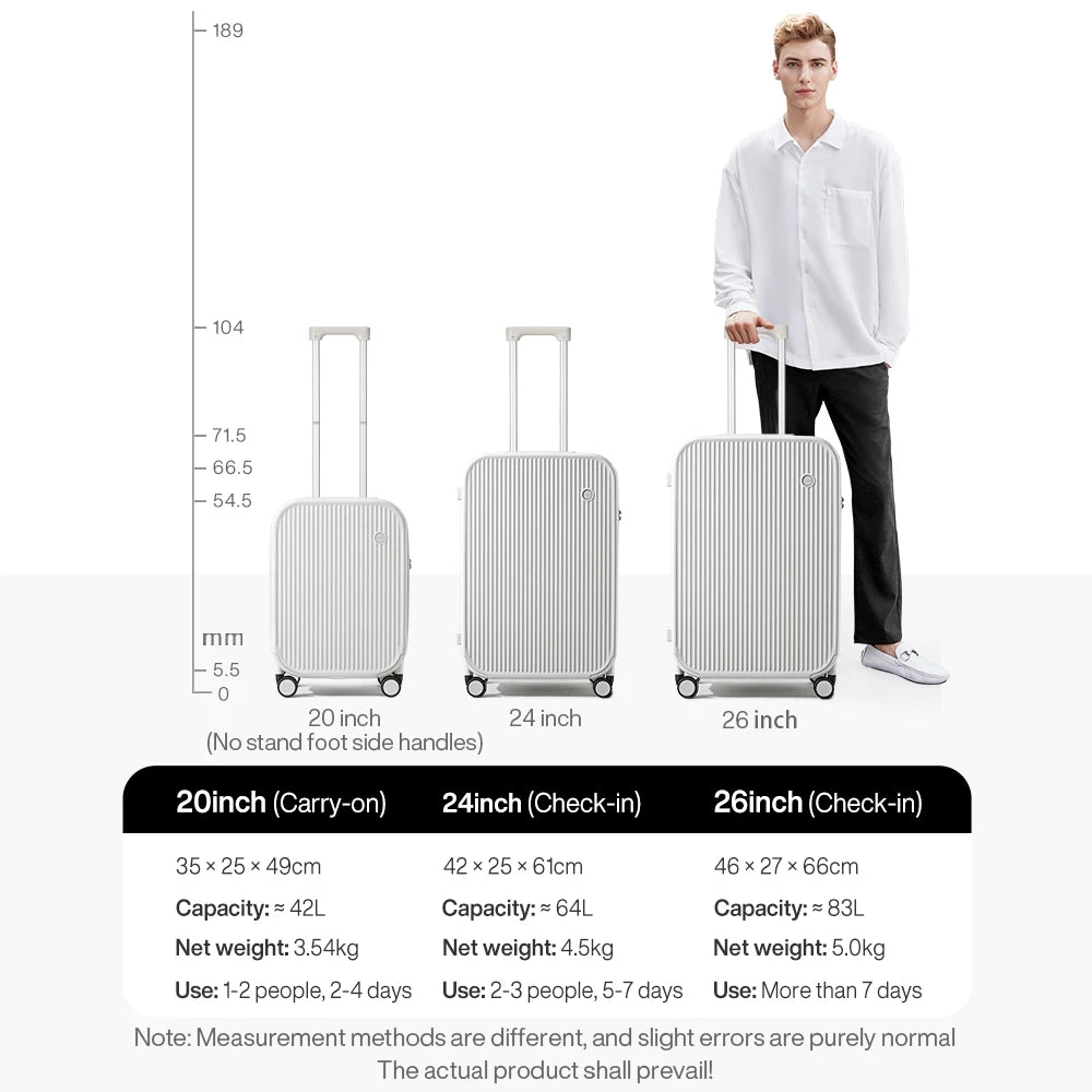 Mixi New Design Suitcase Carry On Luggage with Cup Phone Holder Hard Shell Rolling Luggage PC Spinner Wheels Trolley Case