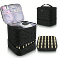 HOMEFISH Portable Double-layer Nail Polish Storage Bag Organizer Travel Essential Oil Storage Box Multi-function Storage Bag