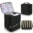 HOMEFISH Portable Double-layer Nail Polish Storage Bag Organizer Travel Essential Oil Storage Box Multi-function Storage Bag