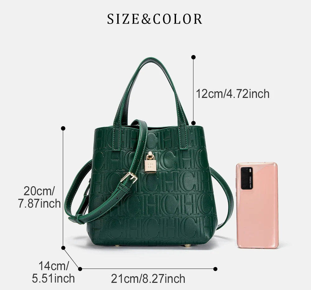 Classic Simple Solid Color Women's New 2024 Large Capacity Handbag Letter Element Women's Handbag
