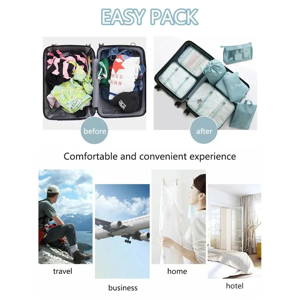 6 Piece Travel Packing Cubes Set