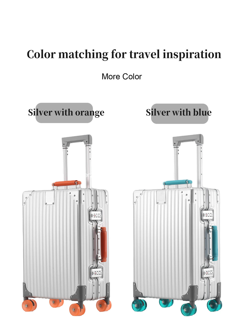 Jelly wheel all-aluminum magnesium alloy suitcase 20-inch carry-on luggage, sit-on suitcase with lock, 28-inch telescopic handle