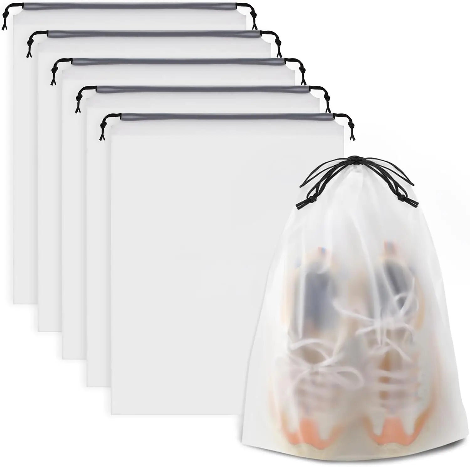 Clear Drawstring Shoe Bags (5PCS)