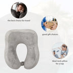 Memory Foam Travel Neck Pillow: Double Support for Neck, Head and Chin