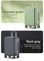 Mixi New Aluminum Frame Suitcase Carry On Rolling Luggage with USB Port Boarding Cabin Cup and Phone Holder 20 24 Inch